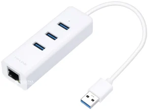 هاب USB 3.0 سه پورت و کارت شبکه تی پی-لینک مدل UE330